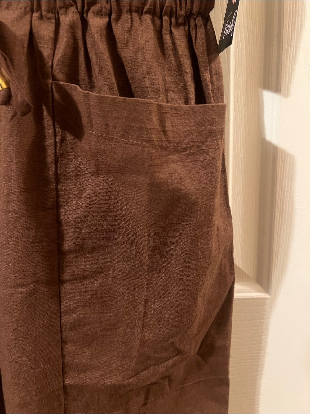 NWT Junior’s Brown Utility Boiler Cotton Button Down Summer Jumpsuit Size XL - Picture 8 of 13